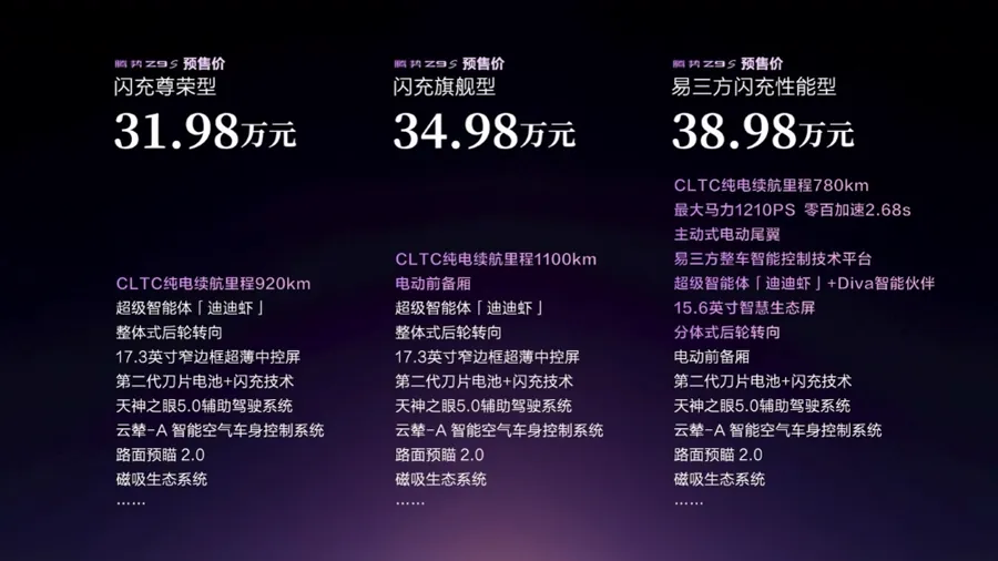三版车型均搭载容量为102.3kWh（官方标注102.326kWh）的比亚迪第二代刀片电池（Blade Battery 2.0），并配备比亚迪最新的「闪充」（FLASH…