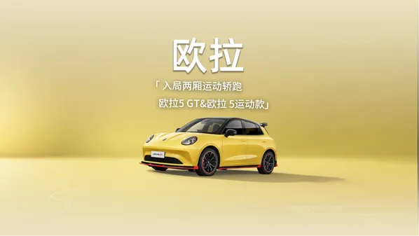 欧拉5运动款汽车宣传图