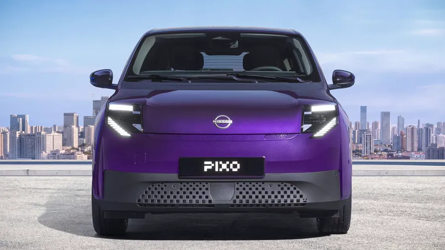 紫色日产Pixo纯电车型正面