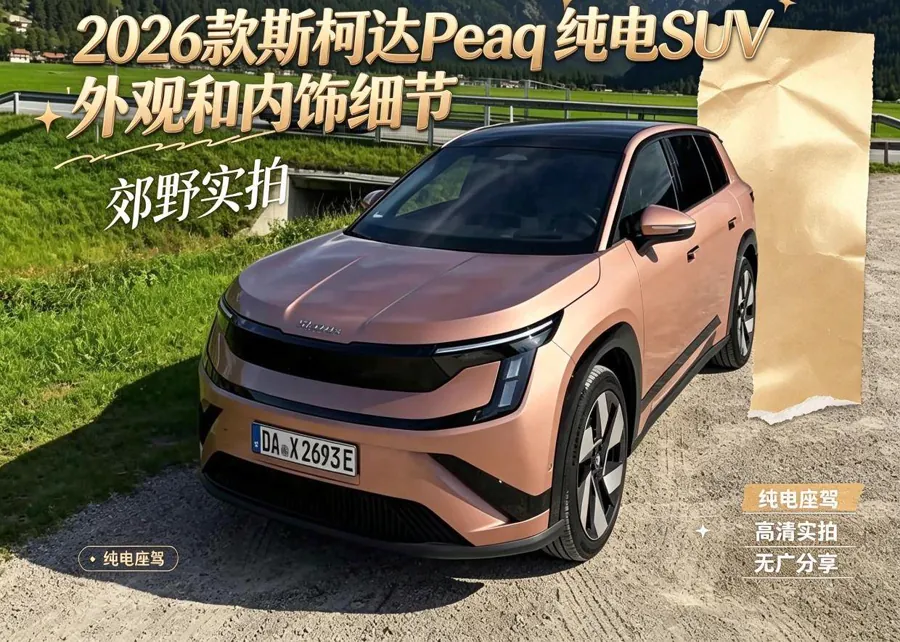 郊野停放的玫瑰金斯柯达Peaq