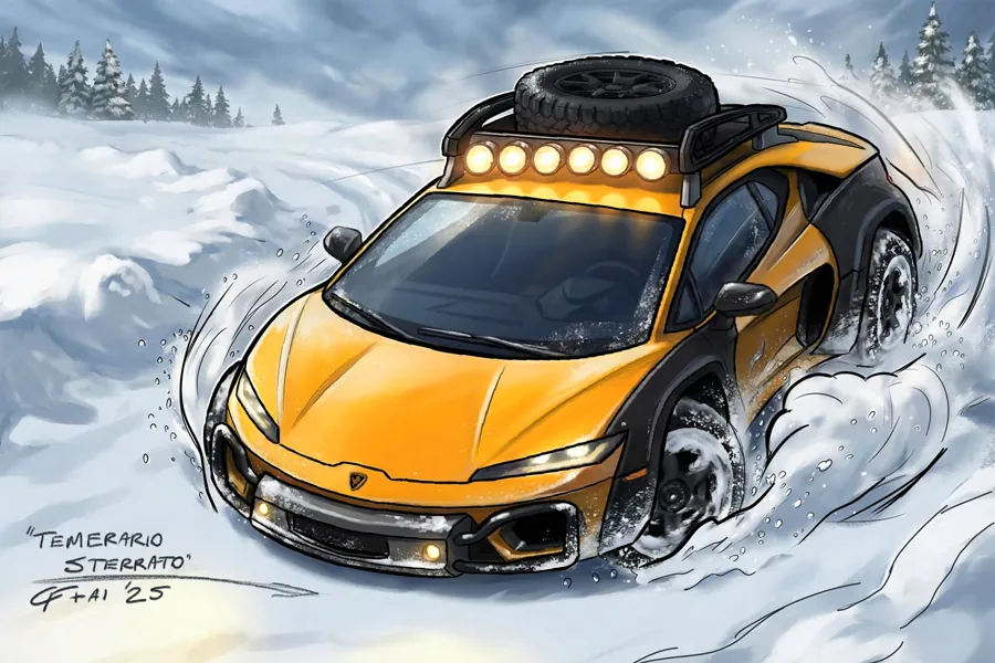 雪地中的兰博基尼Temerario Sterrato