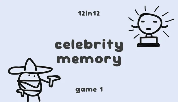 独立休闲游戏《Celebrity Memory》于7月20日正式登陆Steam平台。这是一款采用手绘美术风格的记忆翻牌小游戏，也是开发者“12个月做12款游戏”挑战计划下推出的首款作品。