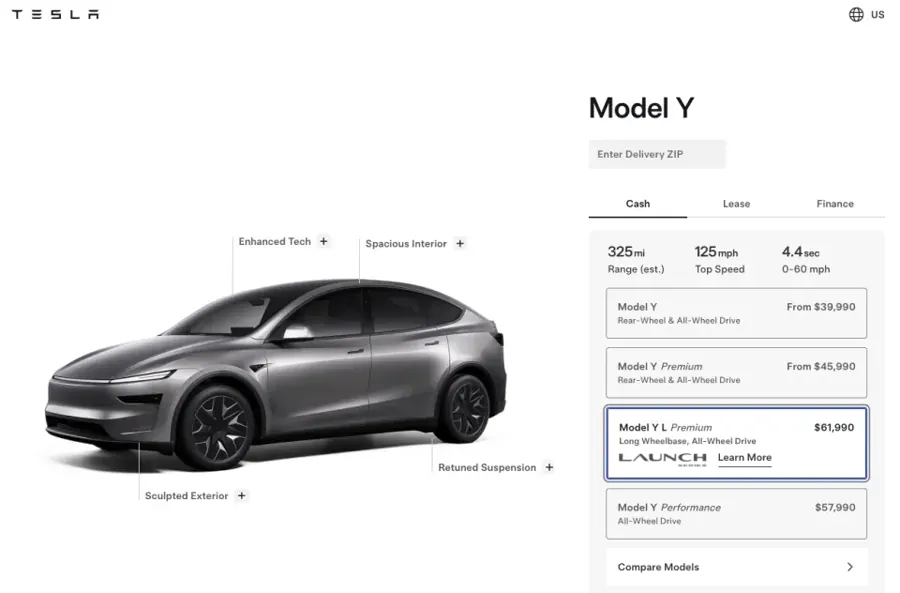 特斯拉Model Y L登陆美阿 中美版本参数价格差异透视