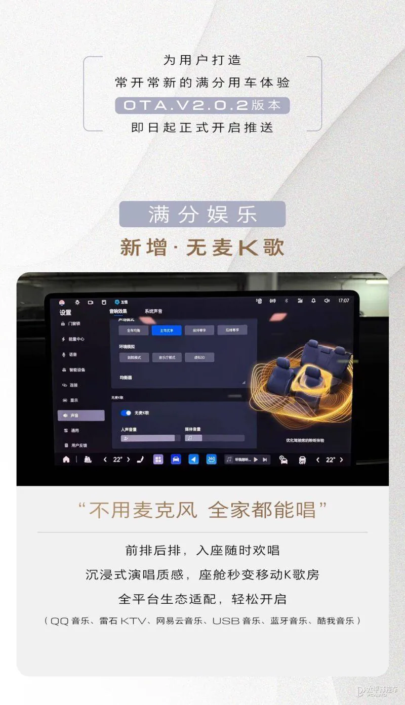 从功能定位看，无麦K歌是别克在智能座舱娱乐方向的一次场景化补强。以往车载K歌通常需要配合独立蓝牙或USB麦克风硬件，对临时使用、家庭出游等场景存在一定门槛；本次新增的无麦K歌方案，将收音与唱放能力整合…